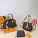 Orange Street Daily Letters Patchwork Zipper Contrast Bags