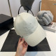 White Casual Street Letters Patchwork Hat