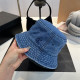 Dark Blue Casual Daily Letters Embroidered Distressed Hat