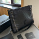 Black Street Daily Letters Metal Accessories Trim Chains Texture Bags