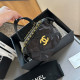 Black Street Daily Letters Patchwork Metal Accessories Trim Zipper Bags