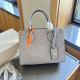 Blue Daily Celebrities Letters Patchwork Embossed Bags