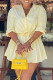 Light Yellow Casual Stripe Turndown Collar Long Sleeve Two Pieces