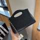 Black Casual Vacation Letters Patchwork Metal Accessories Trim Texture Bags