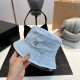 Baby Blue Casual Daily Letters Embroidered Distressed Hat