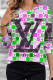 Colour Casual Daily Letter Print Contrast O Neck Tops
