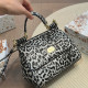 Black Street Daily Leopard Print Patchwork Contrast Bags