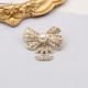 Gold Street Letters Hollow Out Rhinestone Decor Brooch