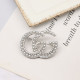 Silver Street Letters Hollow Out Pearls Decor Rhinestone Decor Brooch