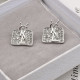Silver Street Letters Hollow Out Earrings