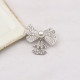 Silver White Street Letters Hollow Out Rhinestone Decor Brooch