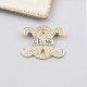Gold Street Letters Hollow Out Rhinestone Decor Brooch