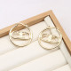 Light Gold Street Letters Hollow Out Earrings