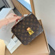 Brown Casual Daily Letters Patchwork Metal Accessories Trim Chains Contrast Bags