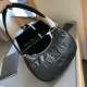 Black Casual Daily Solid Color Patchwork Zipper Embossed Bags