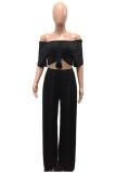 Orange Fashion Casual asymmetrical Solid Bandage Loose Two-piece Pants Set
