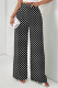 Black White Casual Print Pocket Regular High Waist Wide Leg Full Print Trousers