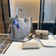 Khaki Street Daily Letters Patchwork Zipper Bags