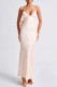 Pink Sexy Solid Color Patchwork Backless Bow Decor Spaghetti Strap Sling Dresses
