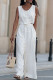 White Casual Stripe Draw String Pocket Buckle Patchwork O Neck Sleeveless Two Pieces