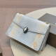 White Casual Street Snakeskin Print Metal Accessories Trim Chains Contrast Bags