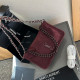 Burgundy Casual Street Letters Patchwork Metal Accessories Trim Zipper Bags
