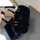Black Casual Daily Letters Patchwork Zipper Bags