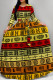 Multicolor Elegant Print Patchwork Strap Design O Neck Long Dresses