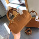 Brown Casual Street Letters Patchwork Zipper Bags