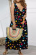 Colour Casual Print Patchwork V Neck Loose Jumpsuits