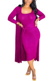 Pink Fashion Sexy adult Ma'am Solid Two Piece Suits pencil Long Sleeve Two Pieces