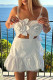 White Sexy Solid Color Patchwork Backless Flower Shape Spaghetti Strap Sleeveless Two Pieces