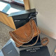 Brown Casual Street Letters Patchwork Metal Accessories Trim Zipper Bags