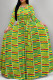 Green Yellow Elegant Print Patchwork Strap Design O Neck Long Dresses