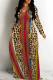 Leopard Print Casual Leopard Print Zebra Print Letters Pocket Contrast O Neck Printed Dresses