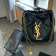 Black Casual Street Letters Draw String Metal Accessories Trim Bags