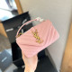 Pink Casual Street Letters Patchwork Metal Accessories Trim Texture Bags