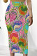 Multicolor Casual Street Figure Print Letters Patchwork Contrast Regular High Waist Full Print Bottoms