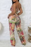 Colour Casual Print Backless Strapless Bodycon Jumpsuits