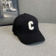 Black Casual Daily Letters Patchwork Contrast Hat