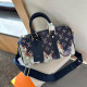 Tibetan Blue Casual Street Graffiti Print Letters Contrast Bags