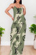 Camouflage Sexy Letters Patchwork Backless Spaghetti Strap Sling Dresses