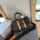 Orange Brown Street Daily Letters Patchwork Zipper Contrast Bags