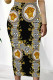 Black Casual Street Figure Print Letters Patchwork Contrast Regular High Waist Full Print Bottoms