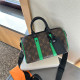 Green Brown Street Daily Letters Patchwork Zipper Contrast Bags