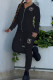 Black Casual Letters Draw String Pocket Patchwork Zipper Zipper Collar Long Sleeve Two Pieces