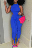 Red Fashion Casual Solid Vests Asymmetrical Half A Turtleneck Sleeveless Two Pieces