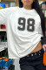 White Casual Letters Patchwork Contrast O Neck Tops