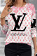 Pink Casual Street Letter Print Contrast O Neck Tops