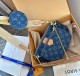 The cowboy blue Casual Street Letters Distressed Patchwork Chains Bags